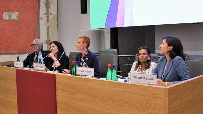 Man wearing holographic virtual reality glasses during medical research.