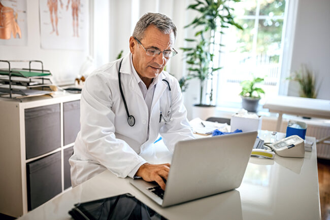 Doctor in his medical office