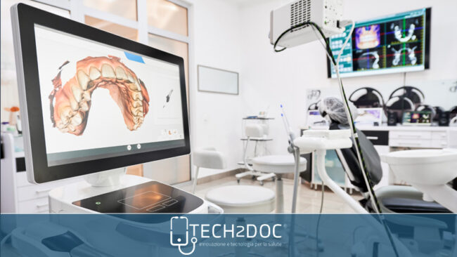 Man wearing holographic virtual reality glasses during medical research.